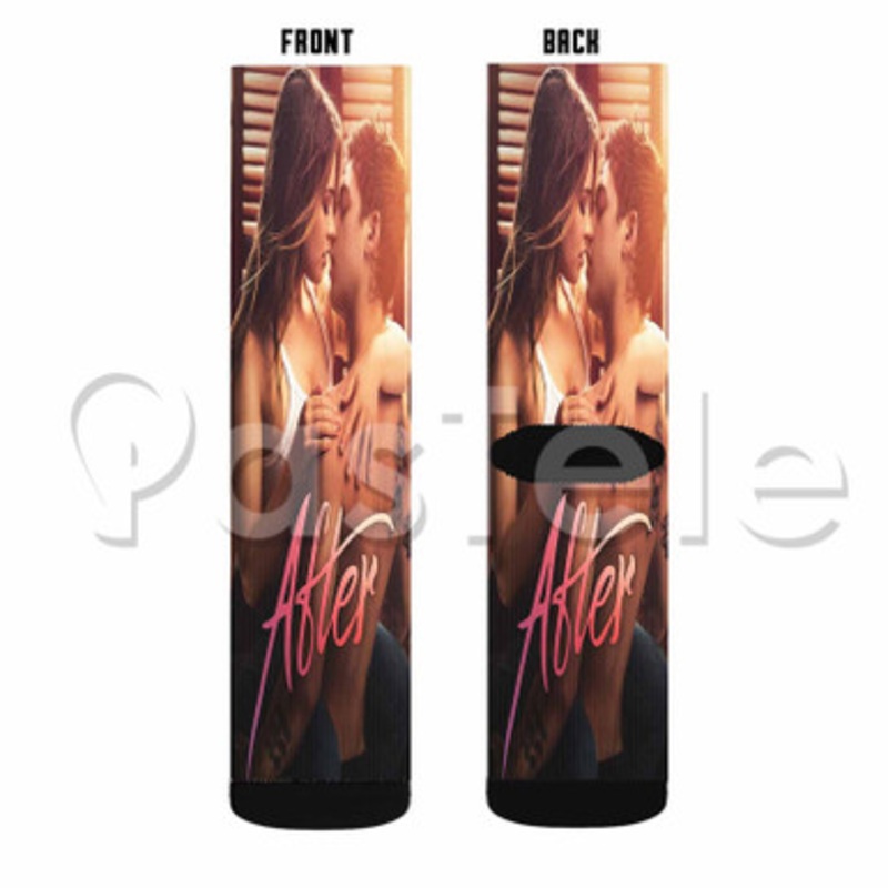 After Movie Custom Sublimation Personalized Printed Socks Polyester Acrylic Nylon Spandex