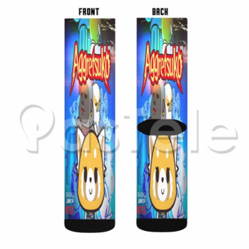 Aggretsuko season 2 Custom Sublimation Personalized Printed Socks Polyester Acrylic Nylon Spandex