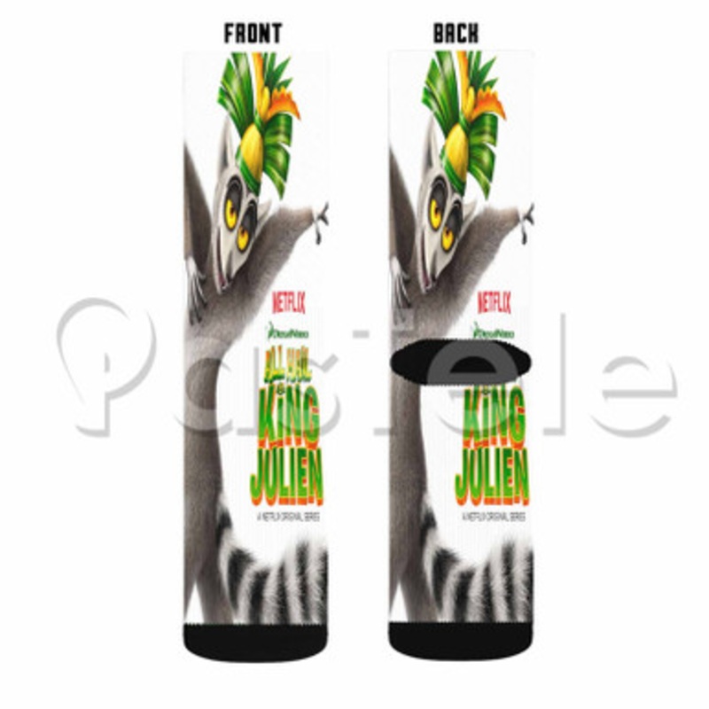 All Hail King Julien Custom Sublimation Personalized Printed Socks Polyester Acrylic Nylon Spandex