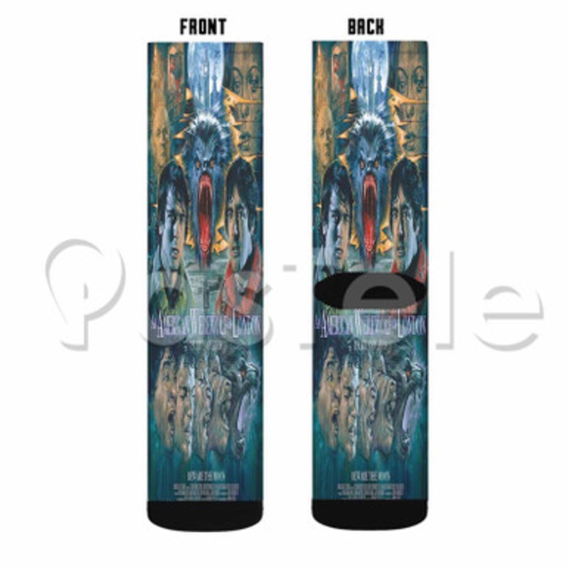 An American Werewolf In Paris Custom Sublimation Personalized Printed Socks Polyester Acrylic Nylon Spandex