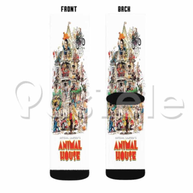 Animal House Custom Sublimation Personalized Printed Socks Polyester Acrylic Nylon Spandex