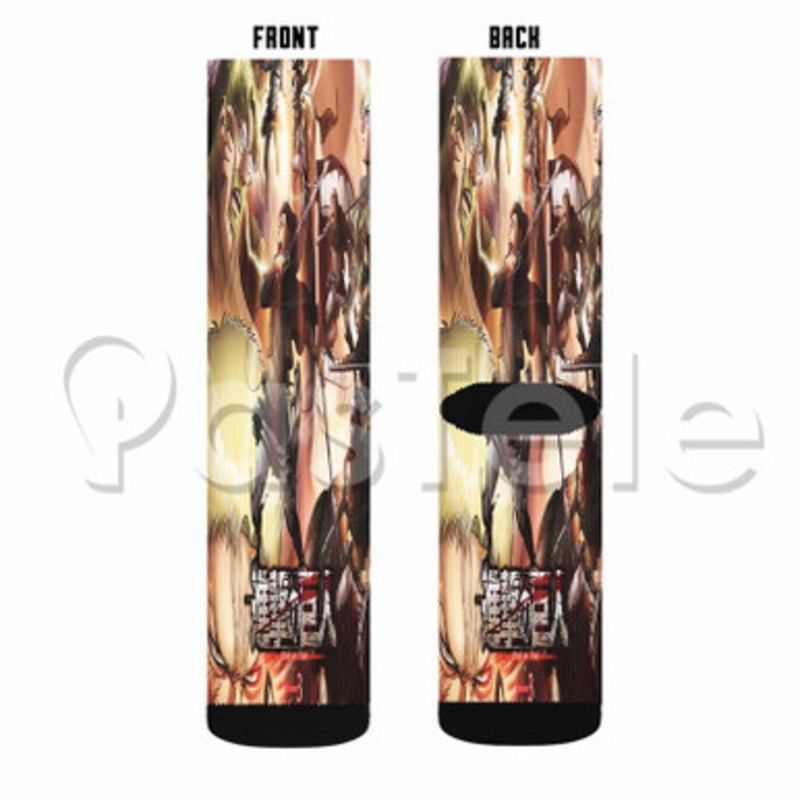 Attack On Titan Season 3 3 Custom Sublimation Personalized Printed Socks Polyester Acrylic Nylon Spandex