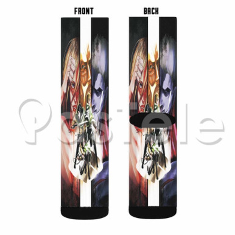 Attack On Titan Season 3 Custom Sublimation Personalized Printed Socks Polyester Acrylic Nylon Spandex