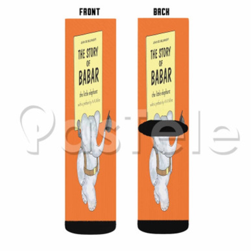 Babar The Elephant Custom Sublimation Personalized Printed Socks Polyester Acrylic Nylon Spandex