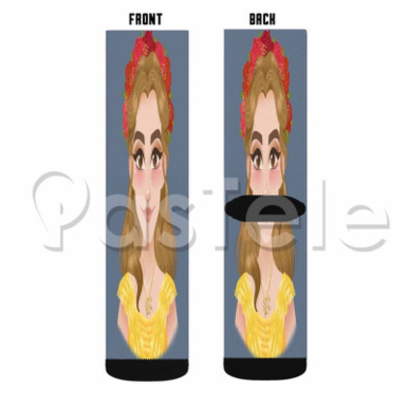 Belle Beauty and The Beast Custom Sublimation Personalized Printed Socks Polyester Acrylic Nylon Spandex