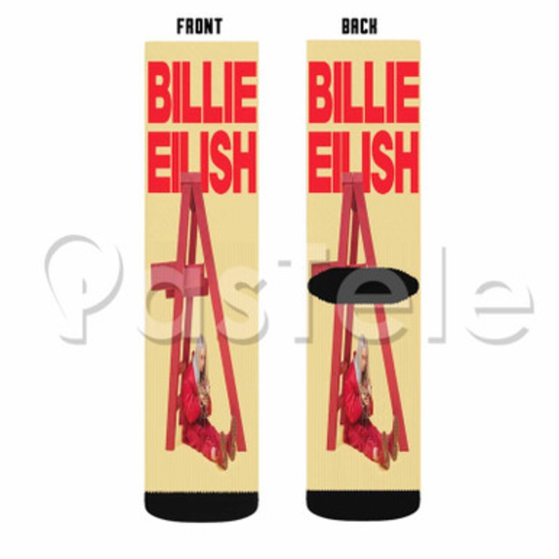 Billie Eilish dont smile at me Custom Sublimation Personalized Printed Socks Polyester Acrylic Nylon Spandex