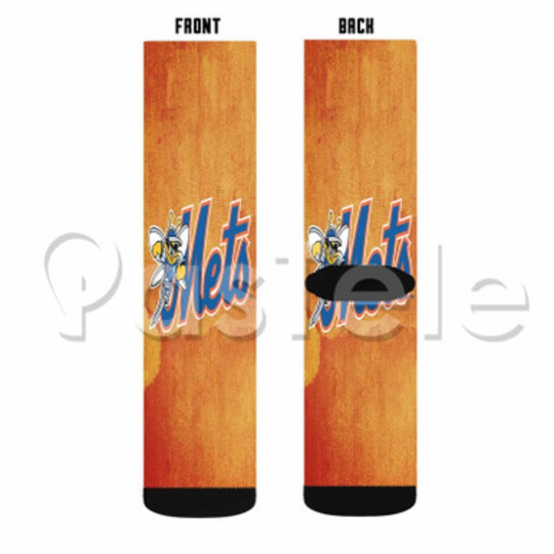 Binghamton Mets Custom Sublimation Personalized Printed Socks Polyester Acrylic Nylon Spandex