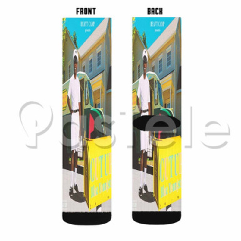Blac Youngsta Cut Up Custom Sublimation Personalized Printed Socks Polyester Acrylic Nylon Spandex