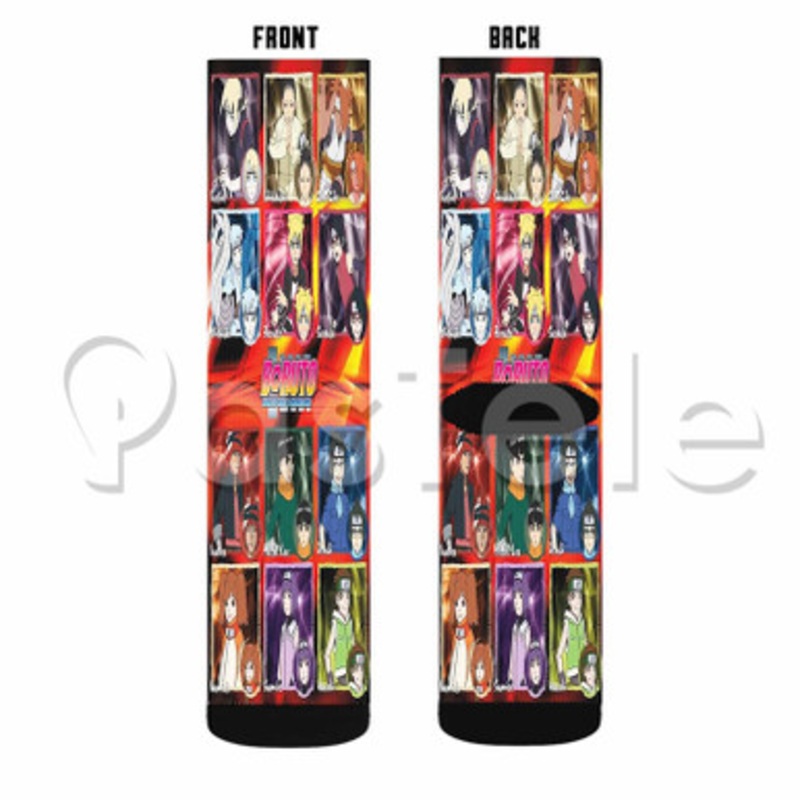 Boruto Naruto Next Generations 2 Custom Sublimation Personalized Printed Socks Polyester Acrylic Nylon Spandex