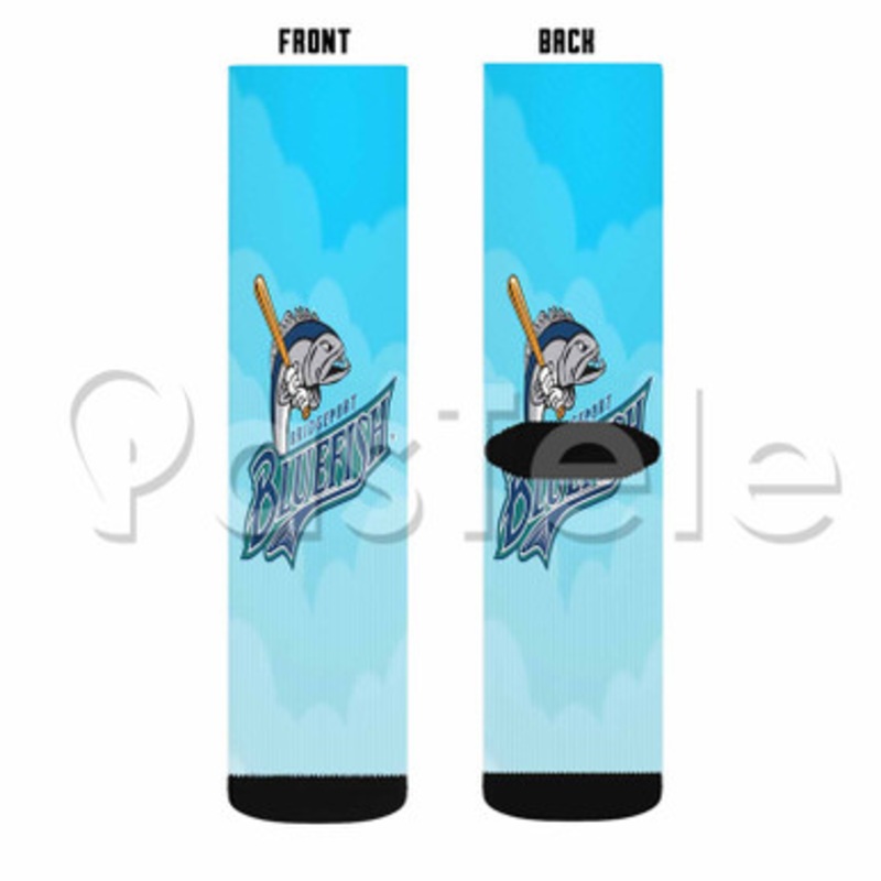 Bridgeport Bluefish Custom Sublimation Personalized Printed Socks Polyester Acrylic Nylon Spandex