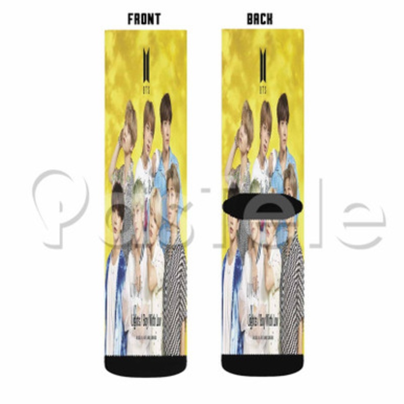 Bts Lights Boy With Luv Custom Sublimation Personalized Printed Socks Polyester Acrylic Nylon Spandex