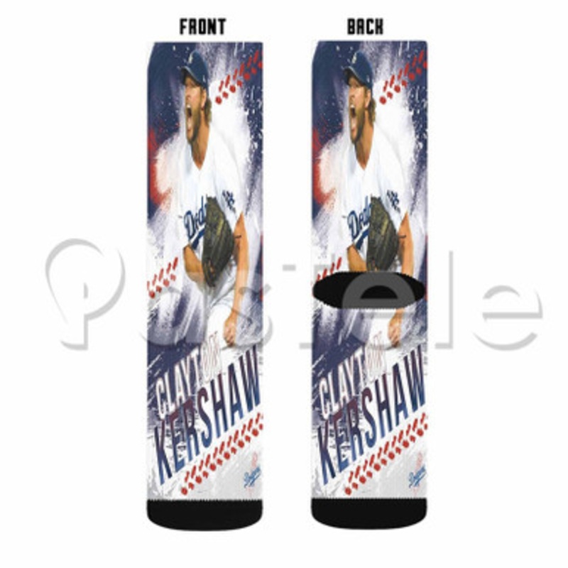 Clayton Kershaw MLB Los Angeles Dodgers Custom Sublimation Personalized Printed Socks Polyester Acrylic Nylon Spandex