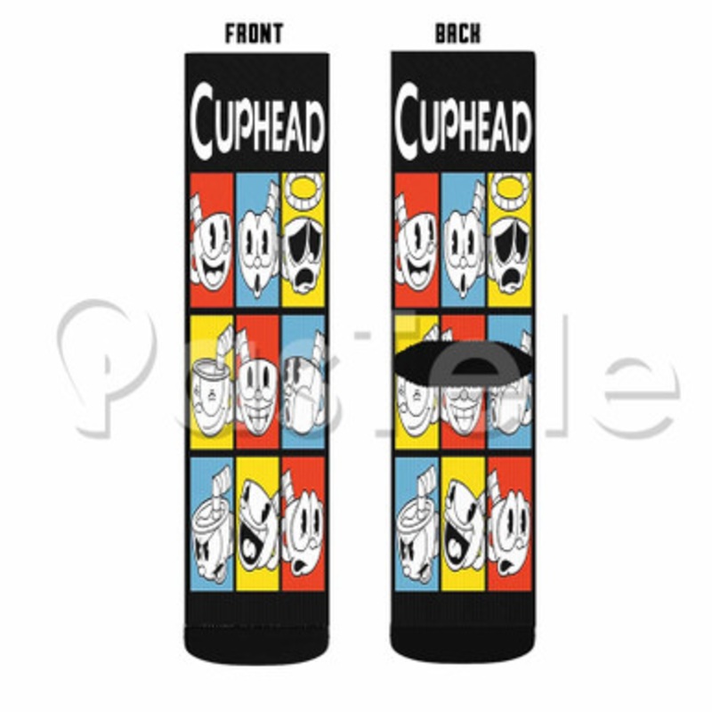 Cuphead 2 Custom Sublimation Personalized Printed Socks Polyester Acrylic Nylon Spandex