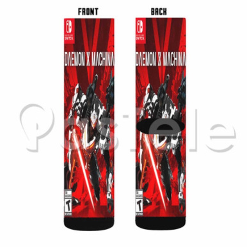 Daemon X Machina Custom Sublimation Personalized Printed Socks Polyester Acrylic Nylon Spandex