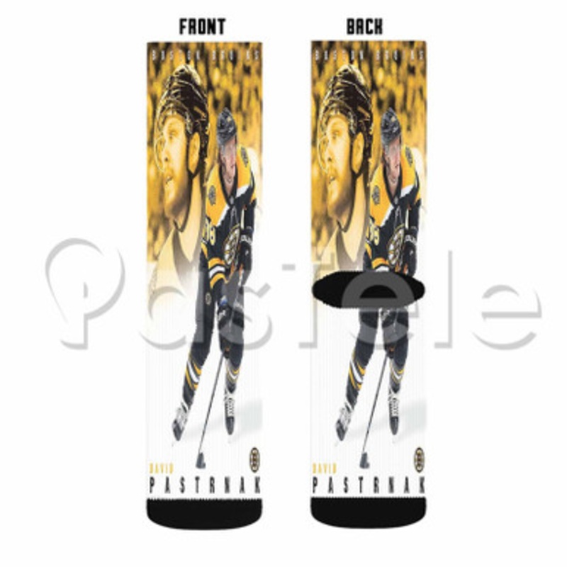 David Pastrn k Boston Bruins NHL Custom Sublimation Personalized Printed Socks Polyester Acrylic Nylon Spandex
