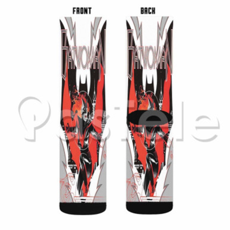 DC Comics Batwoman Custom Sublimation Personalized Printed Socks Polyester Acrylic Nylon Spandex