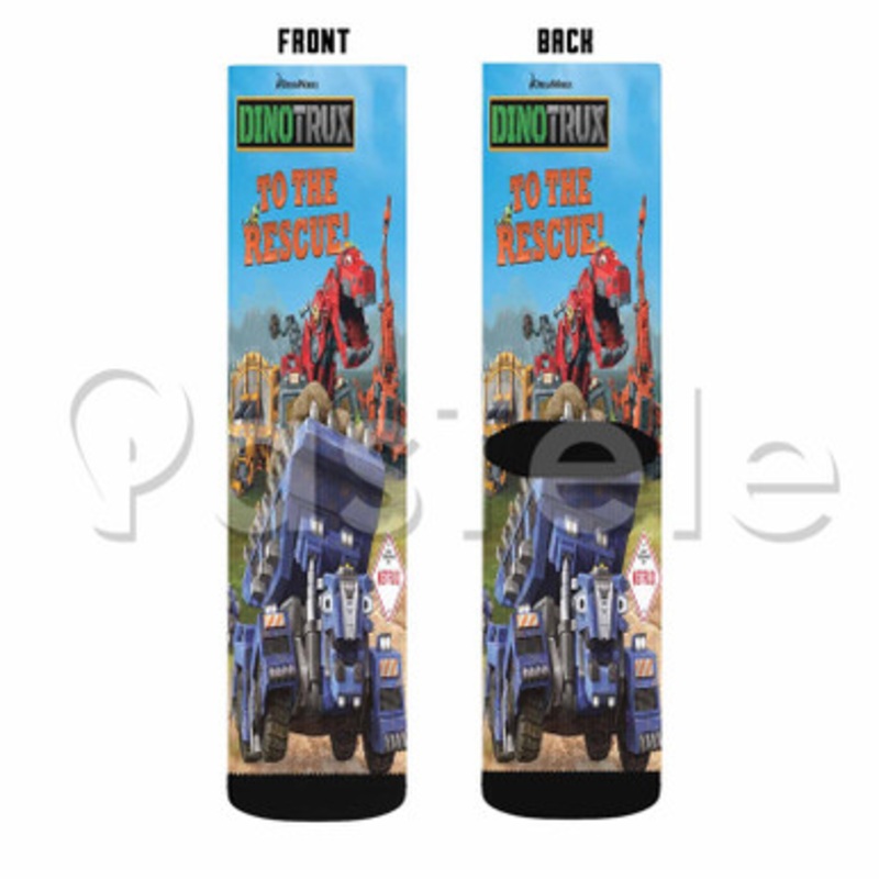 Dinotrux Custom Sublimation Personalized Printed Socks Polyester Acrylic Nylon Spandex