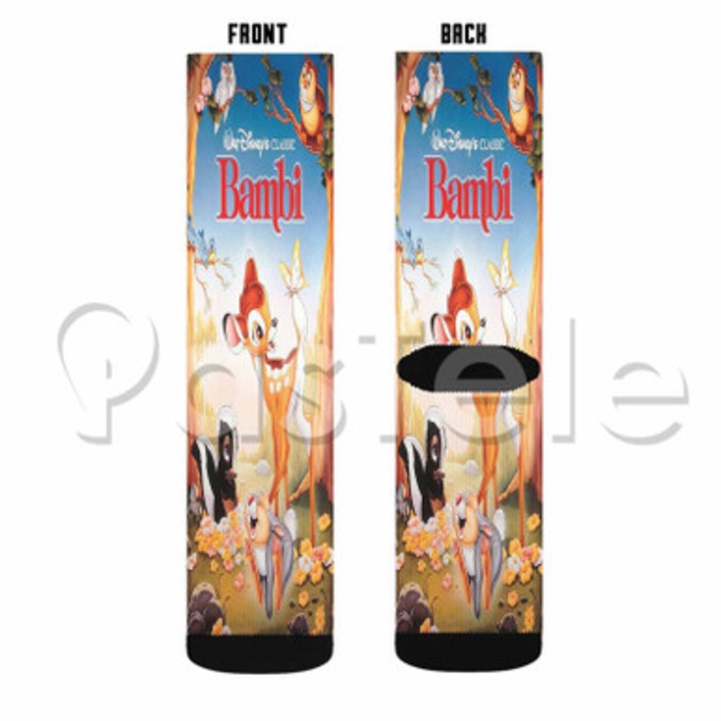 Disney Bambi Custom Sublimation Personalized Printed Socks Polyester Acrylic Nylon Spandex