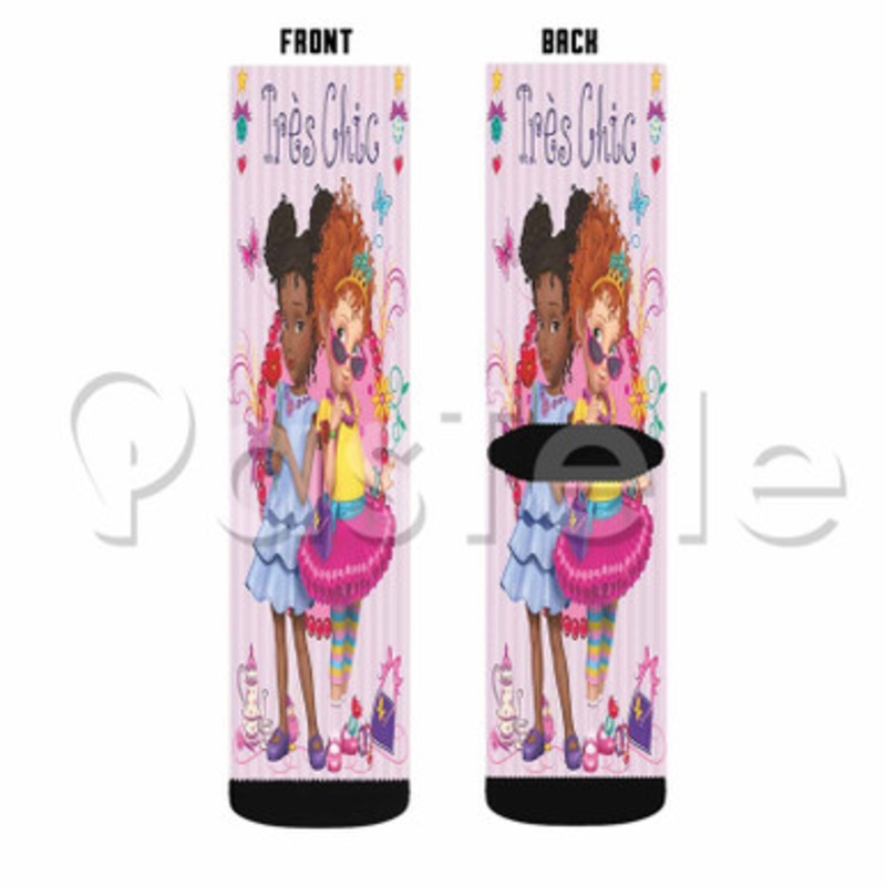 Disney Fancy Nancy Custom Sublimation Personalized Printed Socks Polyester Acrylic Nylon Spandex