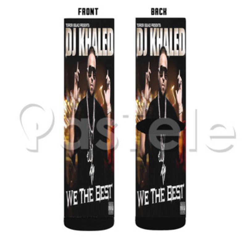DJ Khaled We The Best Custom Sublimation Personalized Printed Socks Polyester Acrylic Nylon Spandex