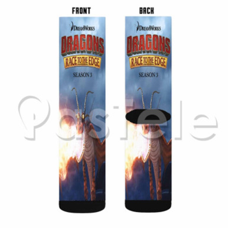 Dragons Race to the Edge Custom Sublimation Personalized Printed Socks Polyester Acrylic Nylon Spandex