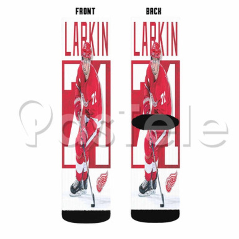 Dylan Larkin Detroit Red Wings NHL Custom Sublimation Personalized Printed Socks Polyester Acrylic Nylon Spandex