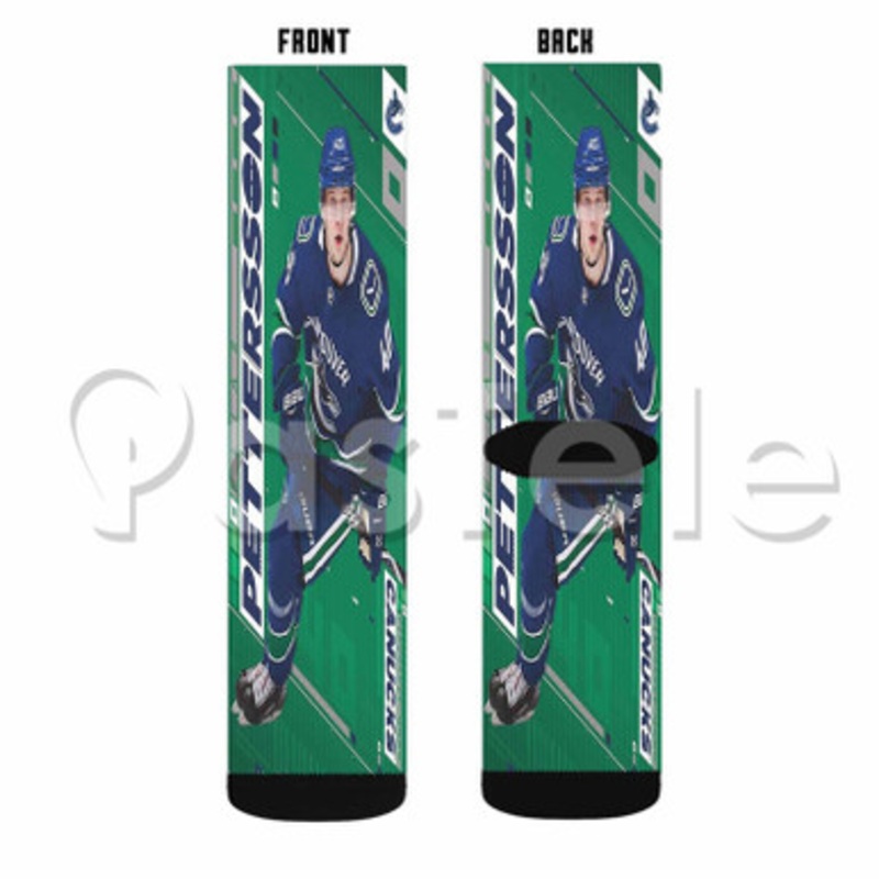 Elias Pettersson Vancouver Canucks NHL Custom Sublimation Personalized Printed Socks Polyester Acrylic Nylon Spandex