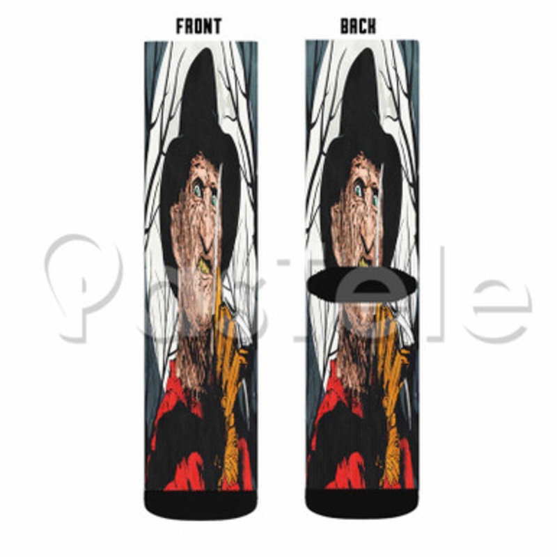 Freddy Krueger Custom Sublimation Personalized Printed Socks Polyester Acrylic Nylon Spandex