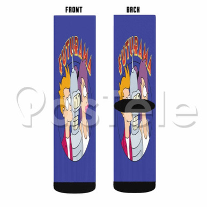 futurama Custom Sublimation Personalized Printed Socks Polyester Acrylic Nylon Spandex