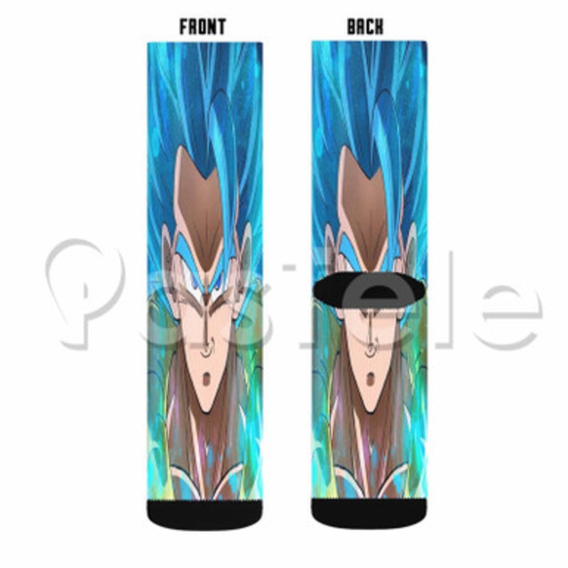 Gogeta Blue Fusion DBS Custom Sublimation Personalized Printed Socks Polyester Acrylic Nylon Spandex
