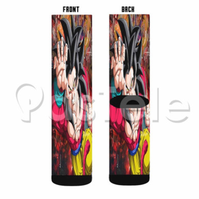 goku ssj 4 Custom Sublimation Personalized Printed Socks Polyester Acrylic Nylon Spandex