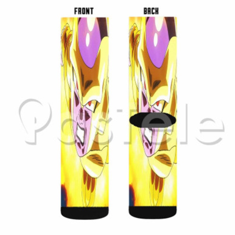 golden frieza dragonball super Custom Sublimation Personalized Printed Socks Polyester Acrylic Nylon Spandex