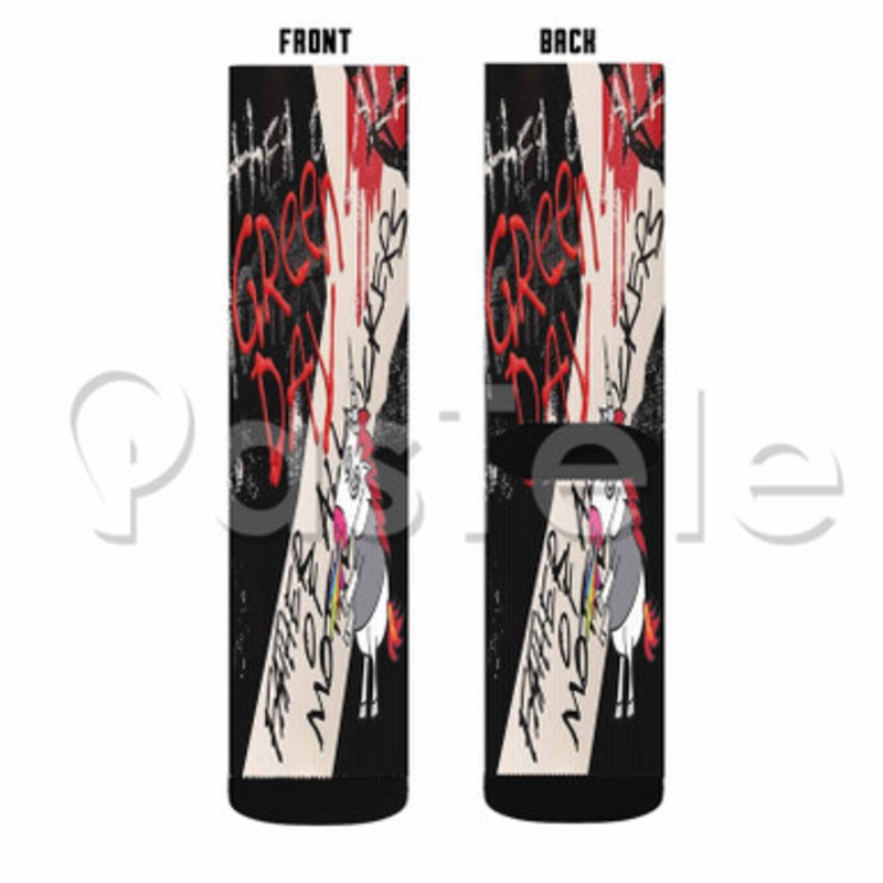 Green Day Father Of All Custom Sublimation Personalized Printed Socks Polyester Acrylic Nylon Spandex