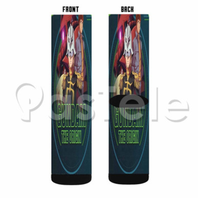Gundam The Origin Custom Sublimation Personalized Printed Socks Polyester Acrylic Nylon Spandex