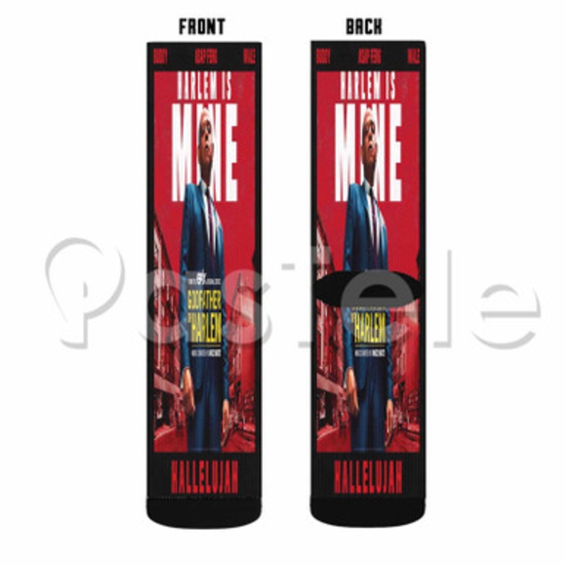 Hallelujah Wale Feat A AP Ferg Buddy Custom Sublimation Personalized Printed Socks Polyester Acrylic Nylon Spandex