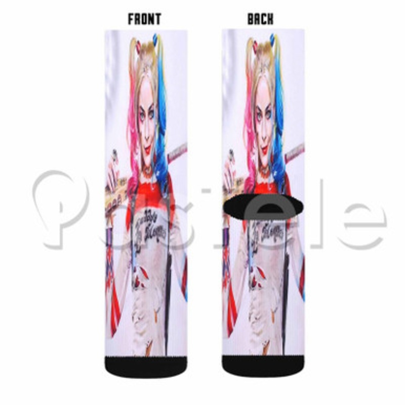harley quinn 2 Custom Sublimation Personalized Printed Socks Polyester Acrylic Nylon Spandex