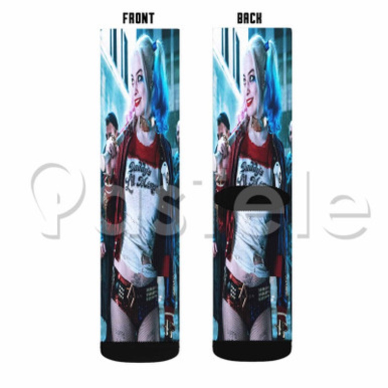 Harley Quinn Custom Sublimation Personalized Printed Socks Polyester Acrylic Nylon Spandex