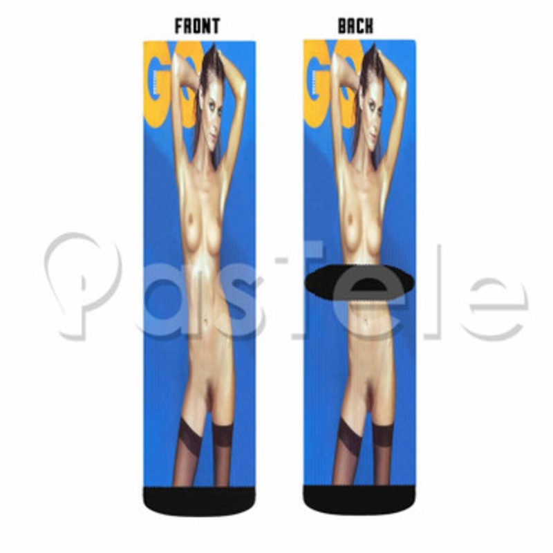 Heidi Klum asli Custom Sublimation Personalized Printed Socks Polyester Acrylic Nylon Spandex