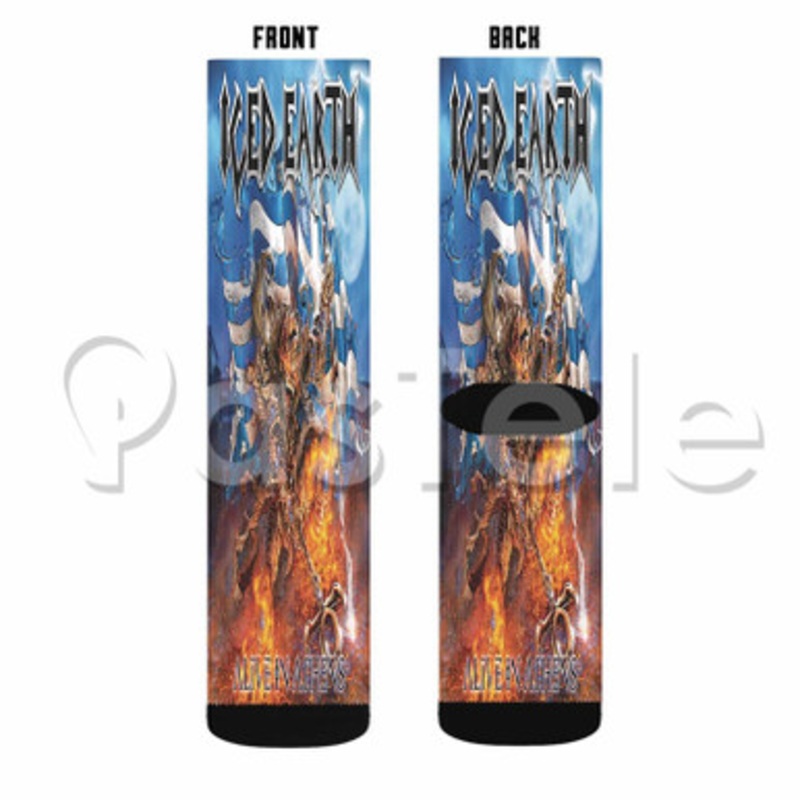 Iced Earth Alive In Athens Custom Sublimation Personalized Printed Socks Polyester Acrylic Nylon Spandex