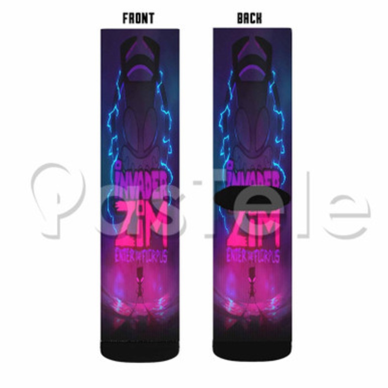 Invader Zim Enter The Florpus Custom Sublimation Personalized Printed Socks Polyester Acrylic Nylon Spandex