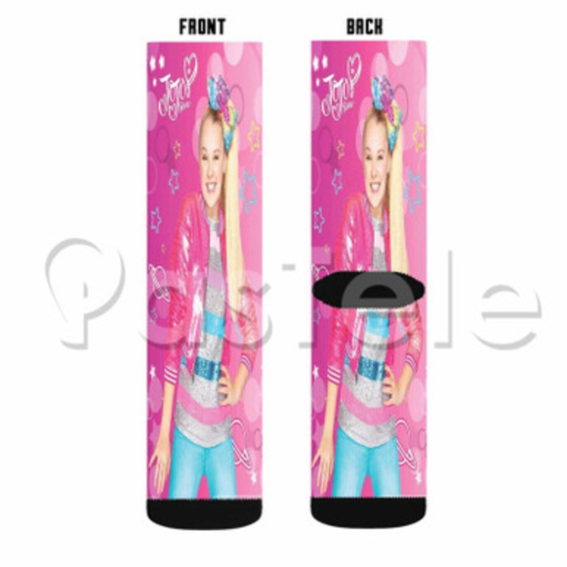 Jo Jo Siwa Pink Custom Sublimation Personalized Printed Socks Polyester Acrylic Nylon Spandex