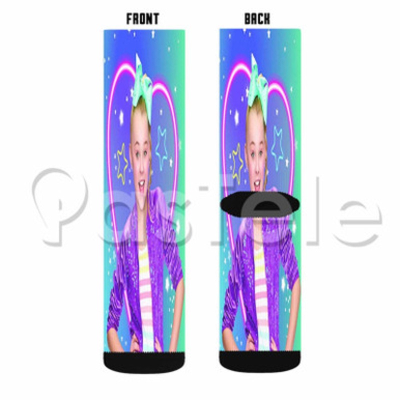 Jojo Siwa 2 Custom Sublimation Personalized Printed Socks Polyester Acrylic Nylon Spandex