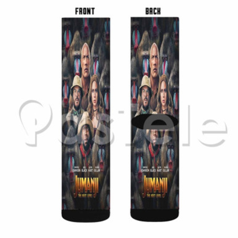 Jumanji The Next Level Custom Sublimation Personalized Printed Socks Polyester Acrylic Nylon Spandex