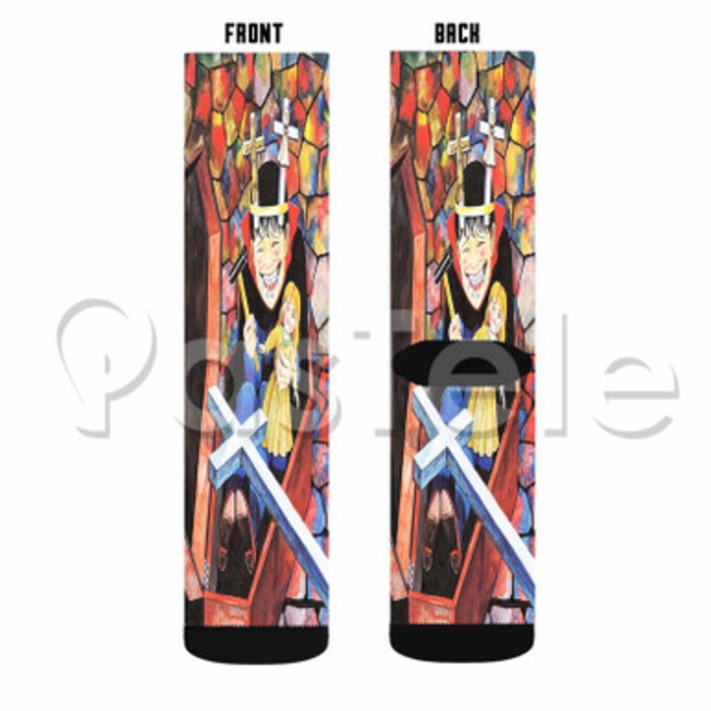 Junji Ito Souichi Custom Sublimation Personalized Printed Socks Polyester Acrylic Nylon Spandex
