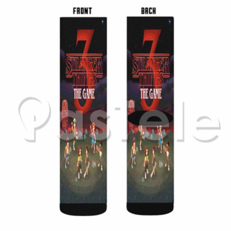 42 Stranger 5 Things 3 The Game Custom Sublimation Personalized Printed Socks Polyester Acrylic Nylon Spandex