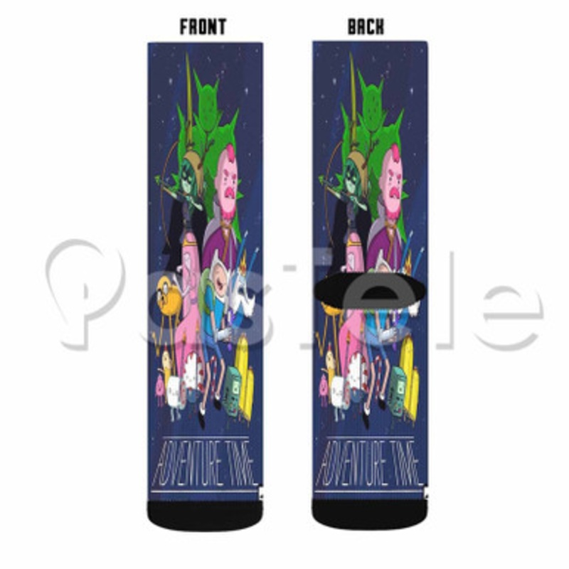 Adventure Time Come Along With Me Custom Sublimation Personalized Printed Socks Polyester Acrylic Nylon Spandex