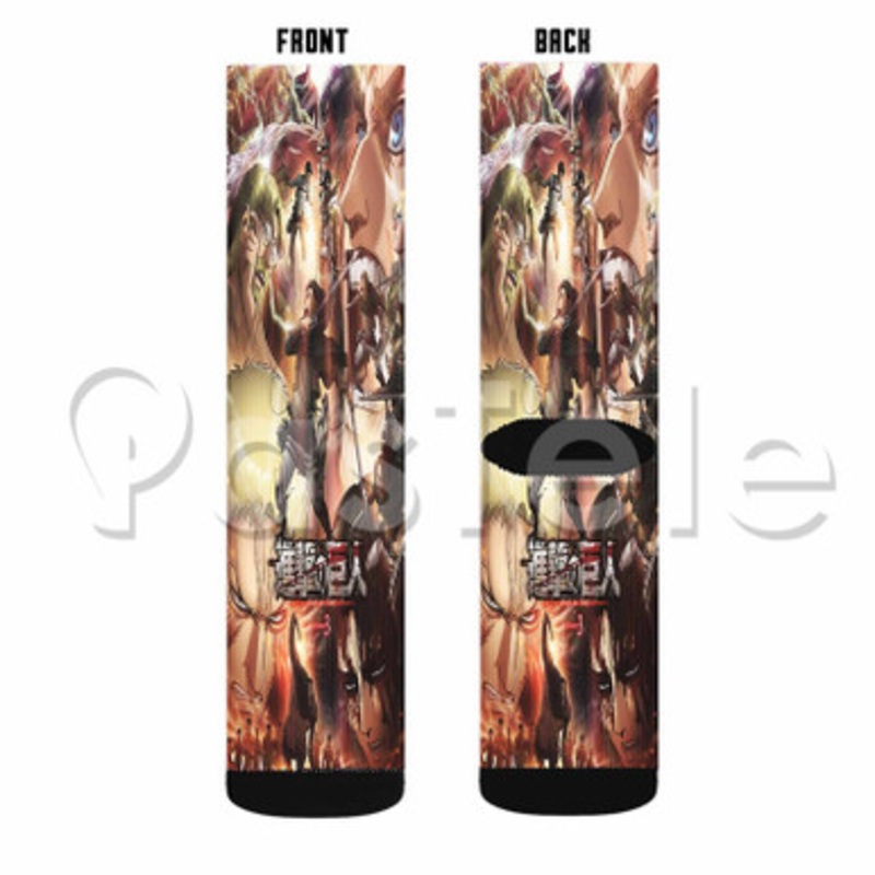 Attack On Titan Season 3 2 Custom Sublimation Personalized Printed Socks Polyester Acrylic Nylon Spandex