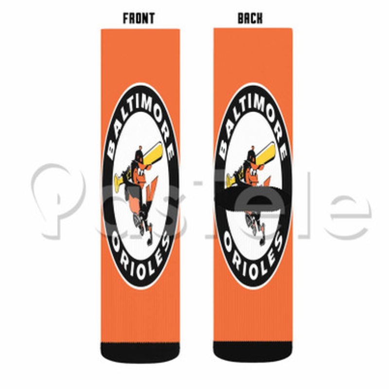 Baltimore Orioles Custom Sublimation Personalized Printed Socks Polyester Acrylic Nylon Spandex