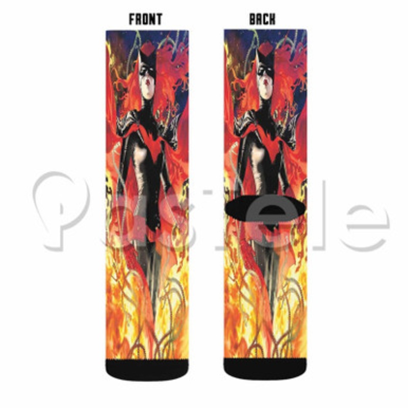 Batwoman Custom Sublimation Personalized Printed Socks Polyester Acrylic Nylon Spandex