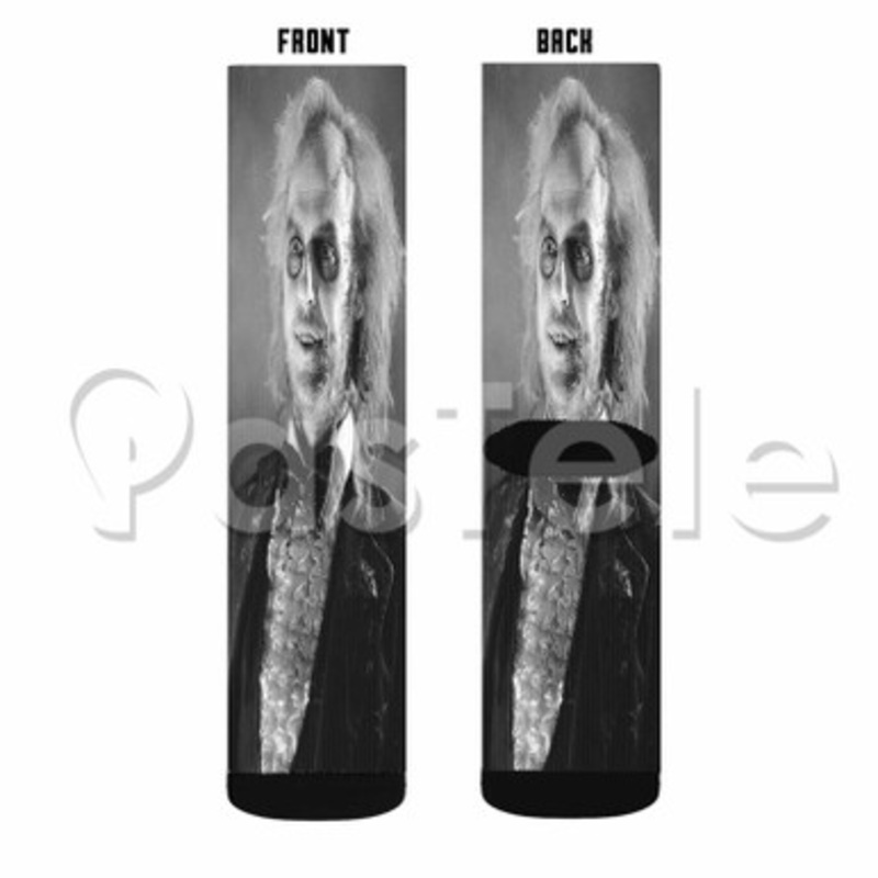 Beetlejuice Custom Sublimation Personalized Printed Socks Polyester Acrylic Nylon Spandex